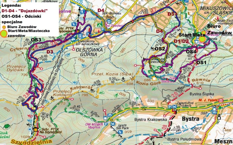 Zawody Enduro Trails Bielsko - mapa trasy