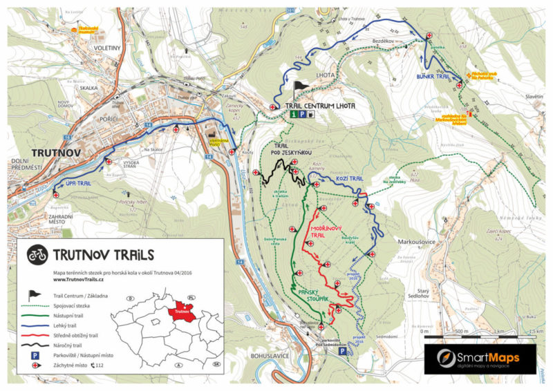 Trutnov Trails - mapa tras 2016
