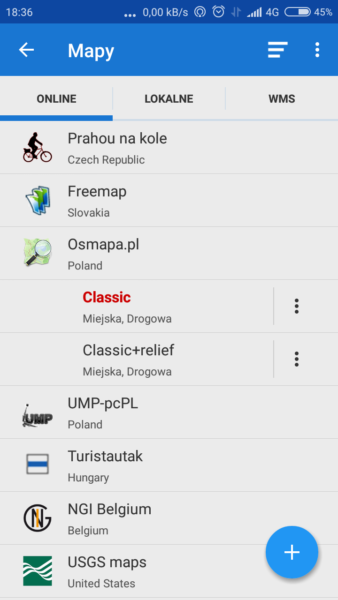 Aplikacje rowerowe na smartfona - Locus Mapy rastrowe offline